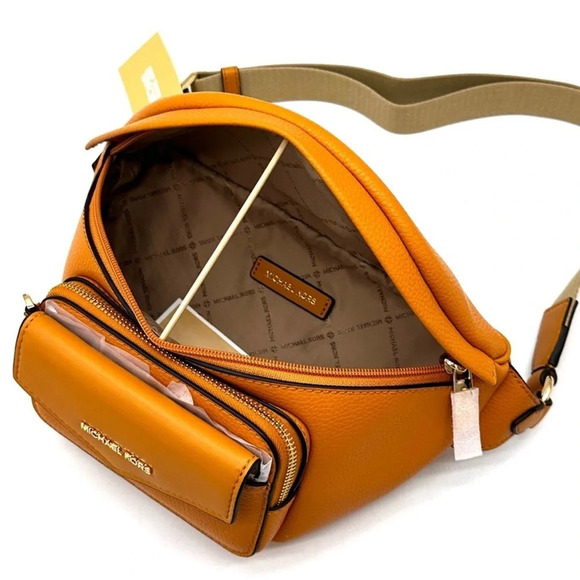 Michael Kors Maisie Large 2 in 1 Sling Pack Crossbody Bag Cider